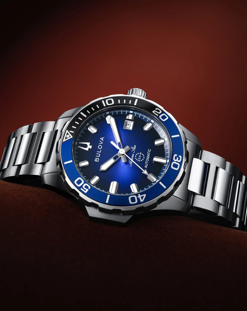Bulova Męski analogowy automatyczny zegarek na rękę Marine Star Series B