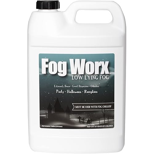 Fogworx Low Lying Fog Juice, Low lying Indoor-Outdoor Fog, Designed Fog Chillers, Ground Foggers and Low Lying Fog Generators, 1 Gallon