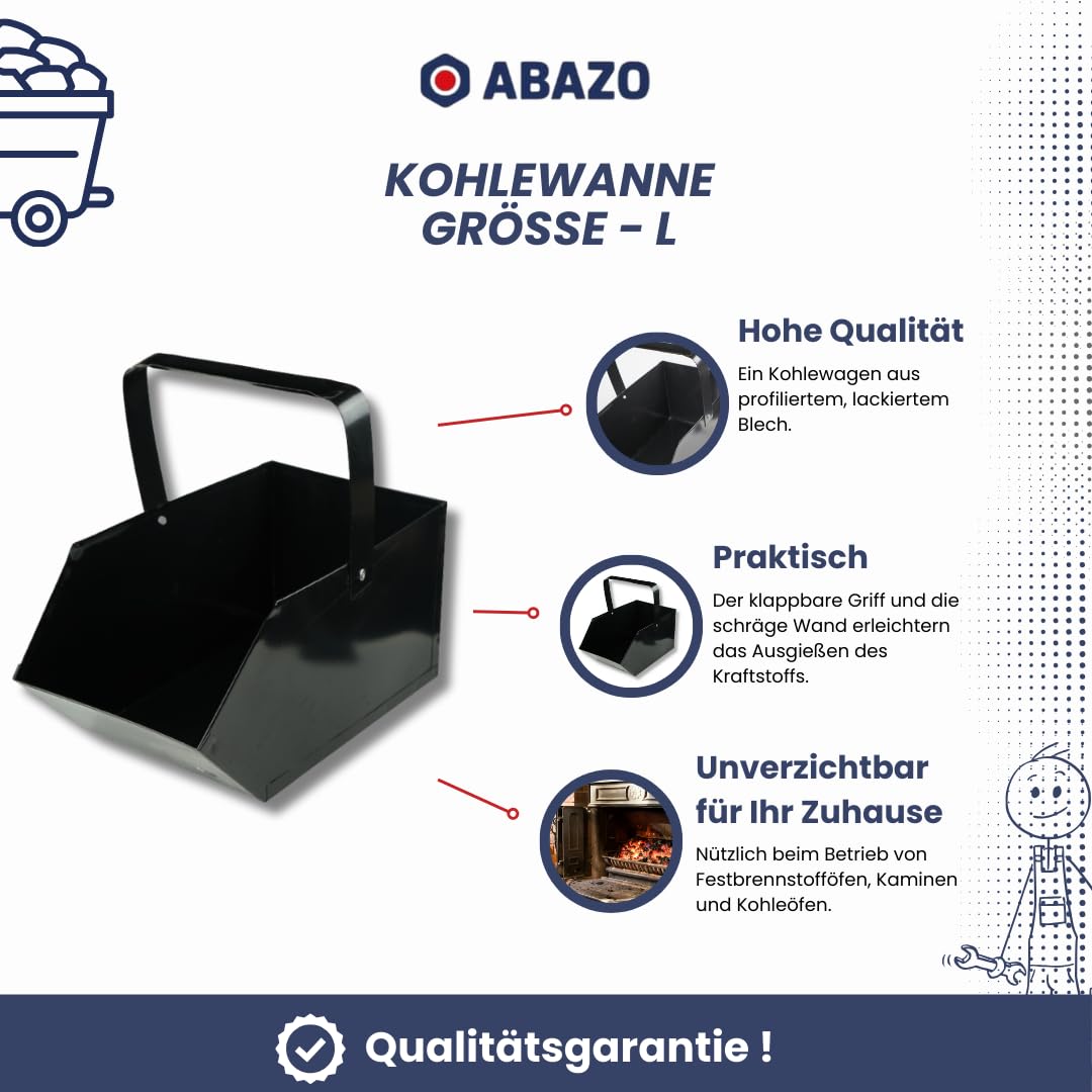 Kohlewanne Kohlenschütte Abtransport Abkühlen Lagern Aschekasten Kohlenkasten Briketts Holz Koks Aschebehälter Kamingrill Zubehör Ascheschale (20cm x 41cm x 23cm)