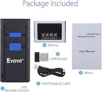 Vista 7 de Eyoyo Mini 1D Wireless Barcode Scanner Bluetooth,3-in-1 Bluetooth&2.4G Wireless&Wired Connection, Portable Inventory Bar Code Reader Compatible with