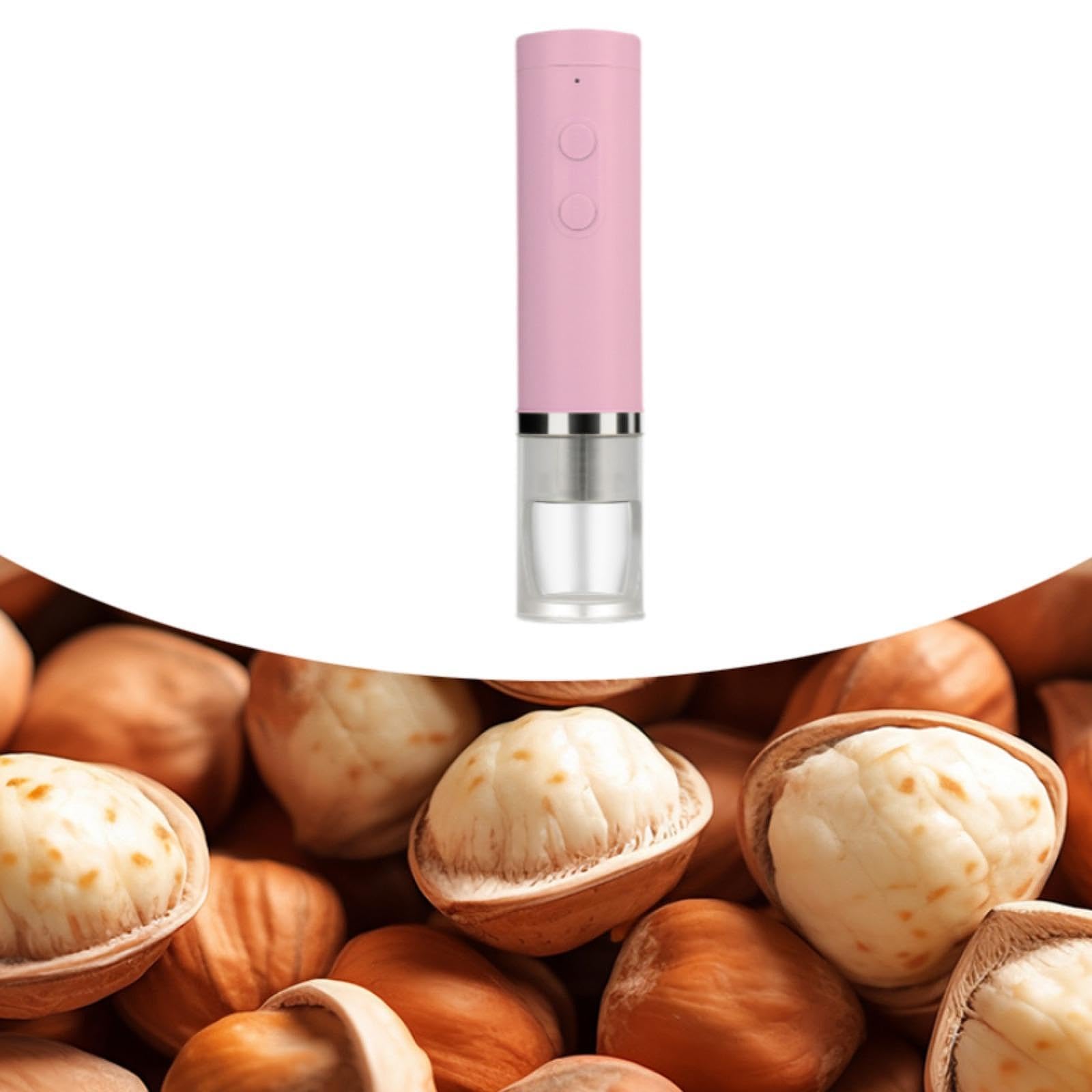Casse-noix Électrique Ouvre-noix Automatique Décortiqueur Multifonction pour Noix Noisettes Pignons Mécanisme Puissant Matériau PP USB, Rose