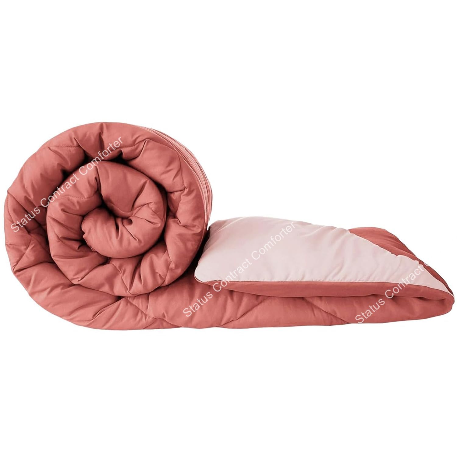 Status Contract Reversible Solid Comforter Summer AC Blanket/Double Bed Blanket for Winter/Double/GSM- 220/SIZE -220 x 215 cm (Peach)-image-22