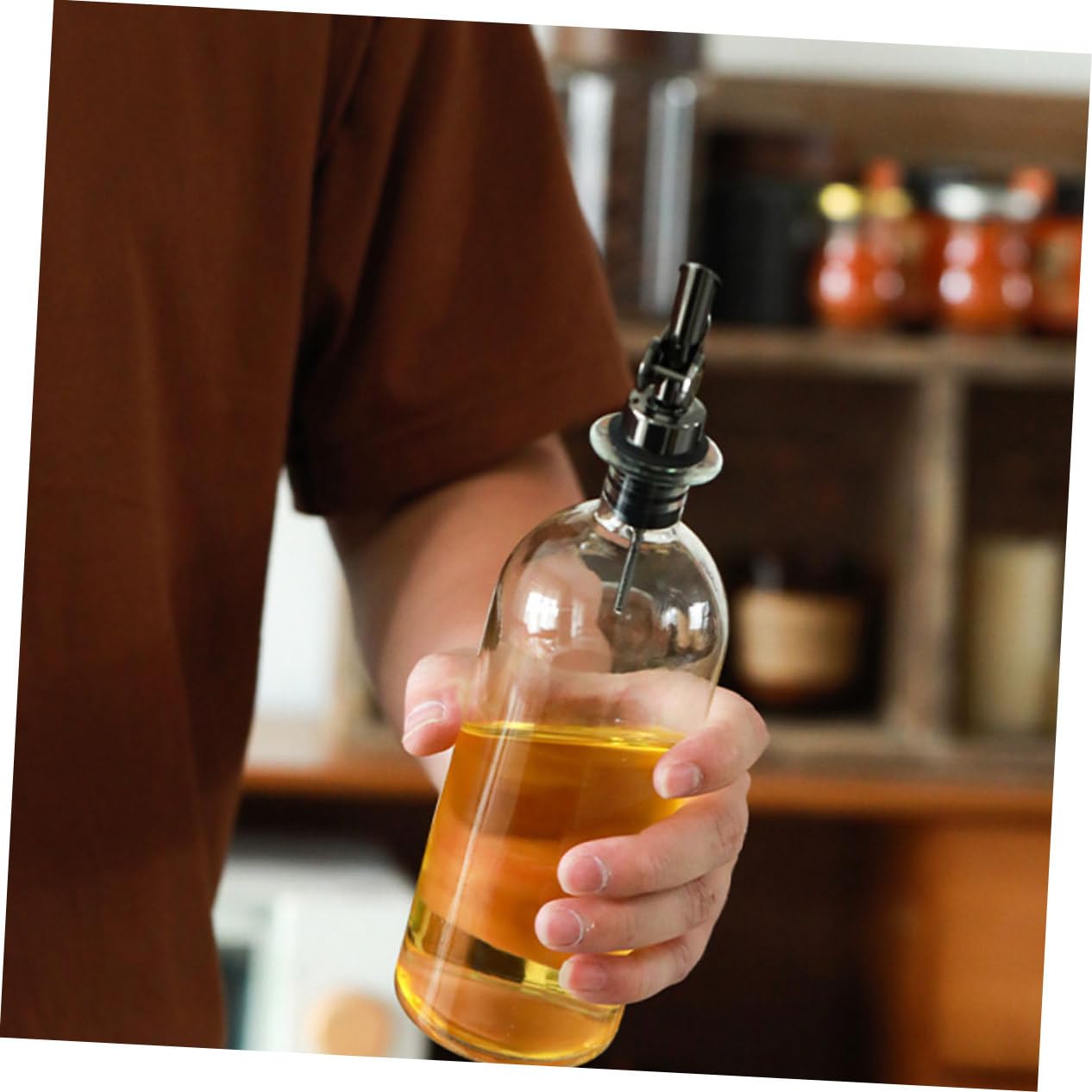 2piezas Dispensador Aceite Cocina Biberon Aceite Cocina Botella Vidrio Condimentos