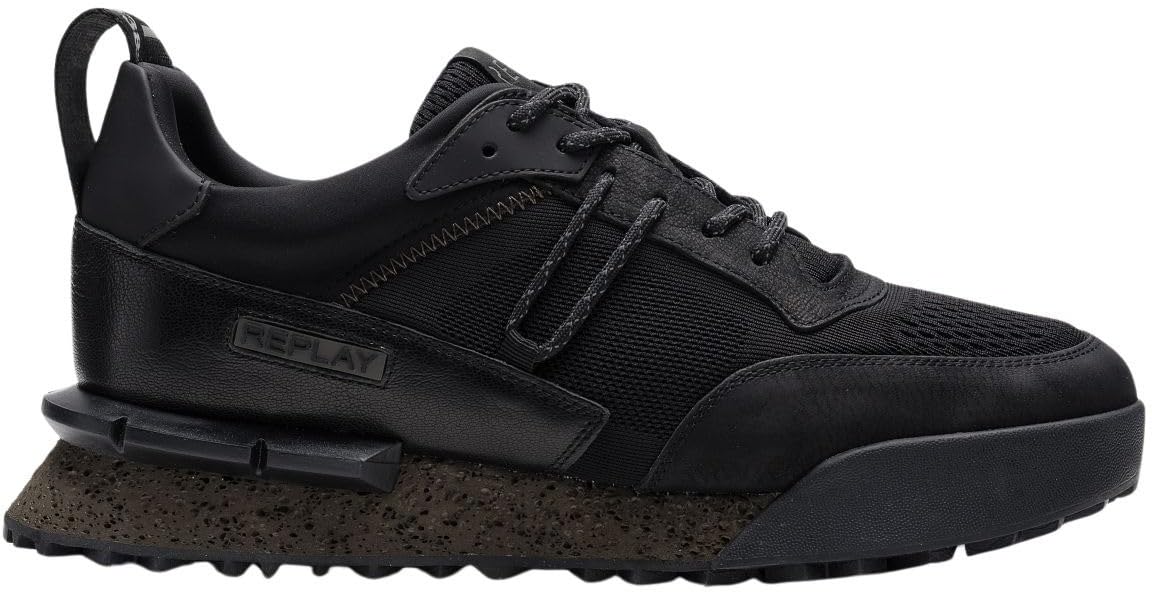Replay Men's GMS1P Trainers, 003 Black, 45 EU, 003 Black, 11 UK
