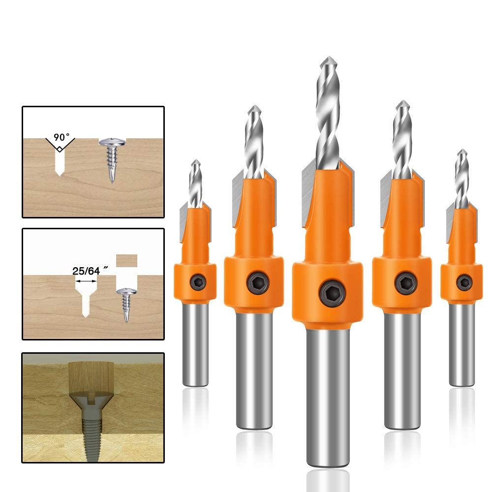 Foret d'Toupie Bois 10mm pour Extraire les Vis et Fraiser Sans Effort