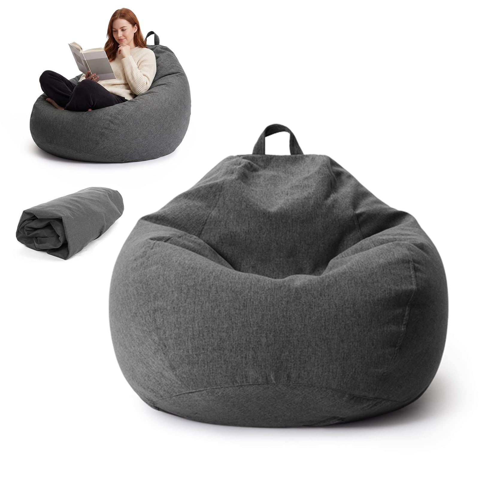 Bean Bag(No Filler), Storage Bean Bags Adult BeanBag Chair Without Fillings