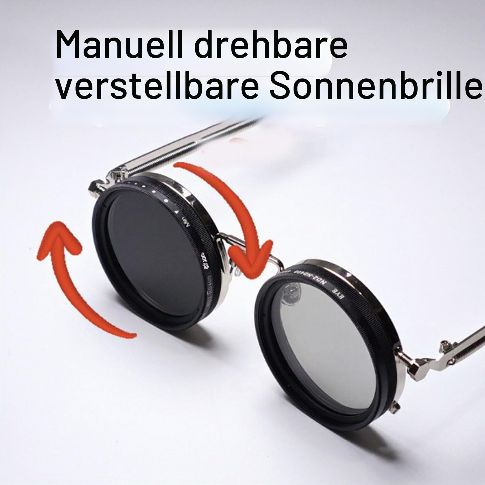 ND2-400 Filterlinse Sonnenbrille Verstellbares Licht Reduziert, Komfort und Stil für Männer und Frauen, Prämienqualität mit Ergonomischem Design, Runde Form Sonnenbrille Zum Angeln, Fahren,
