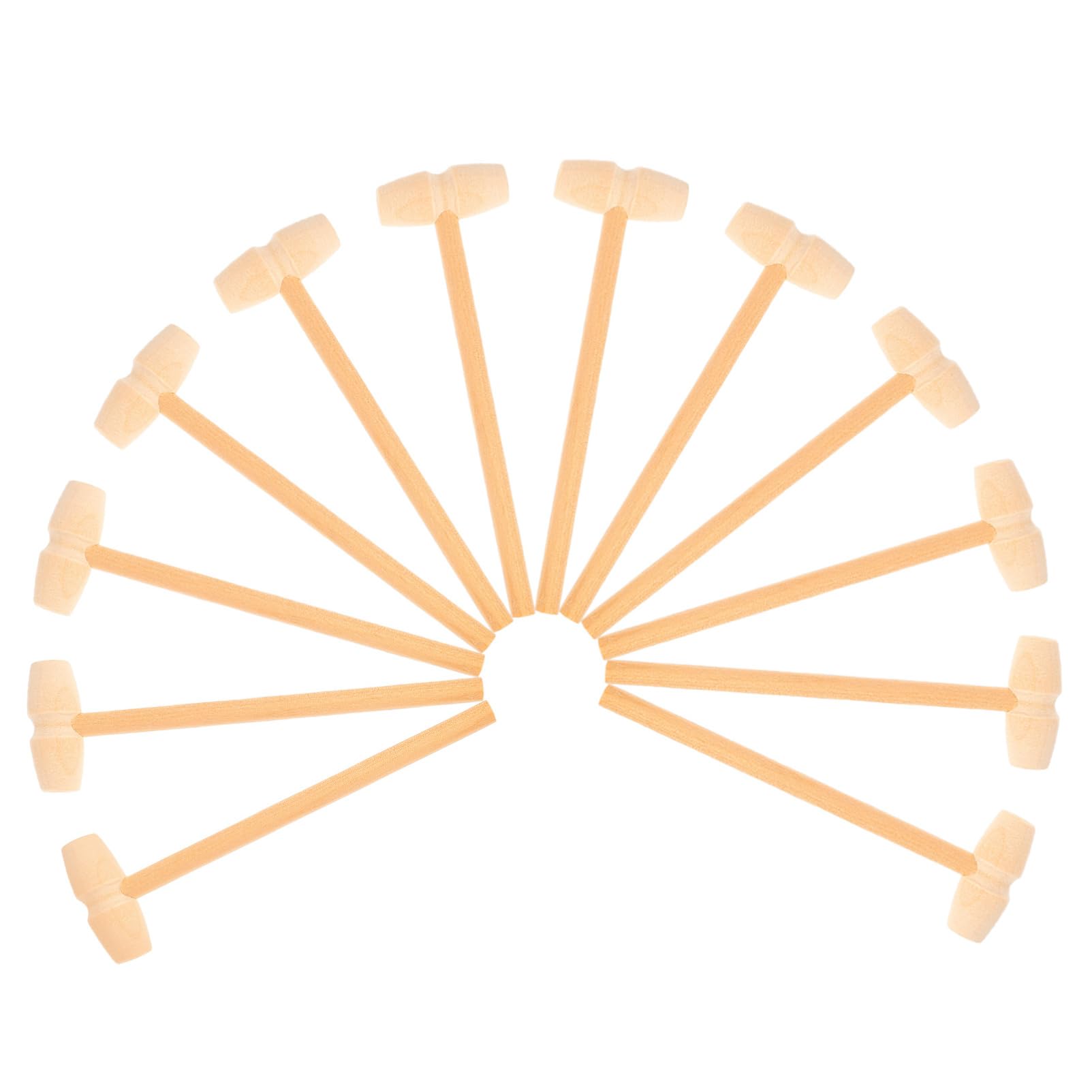VANZACK 12Pcs Mini Mallet for Solid Wood Hammers for Educational Play Safe Gavel Birthday Present for Enhances Coordination and