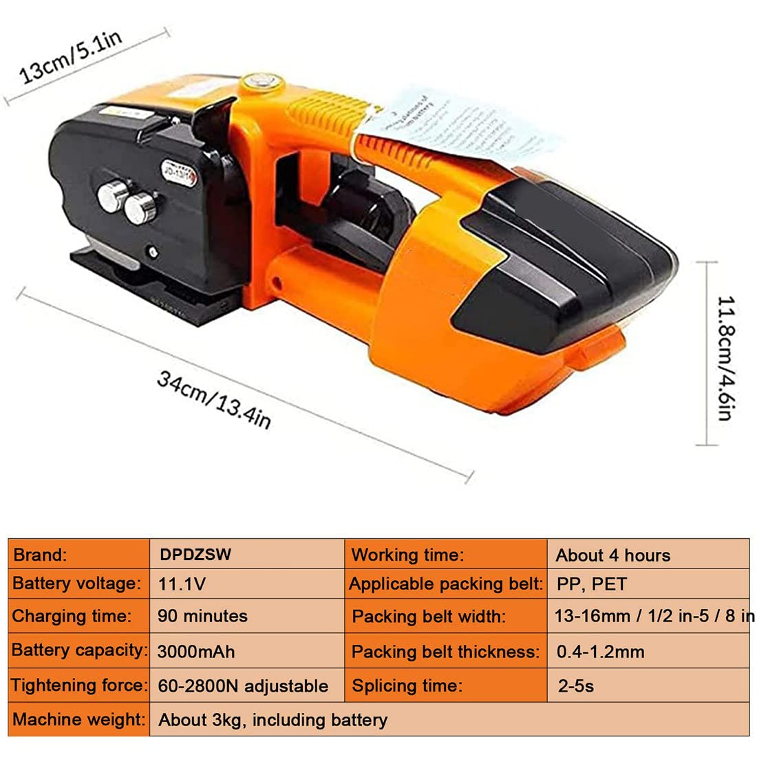 Reggiatrice Automatica Portatile A Batteria - Per Nastri PP/PET 13-16 Mm, Camouflage - Foto 11