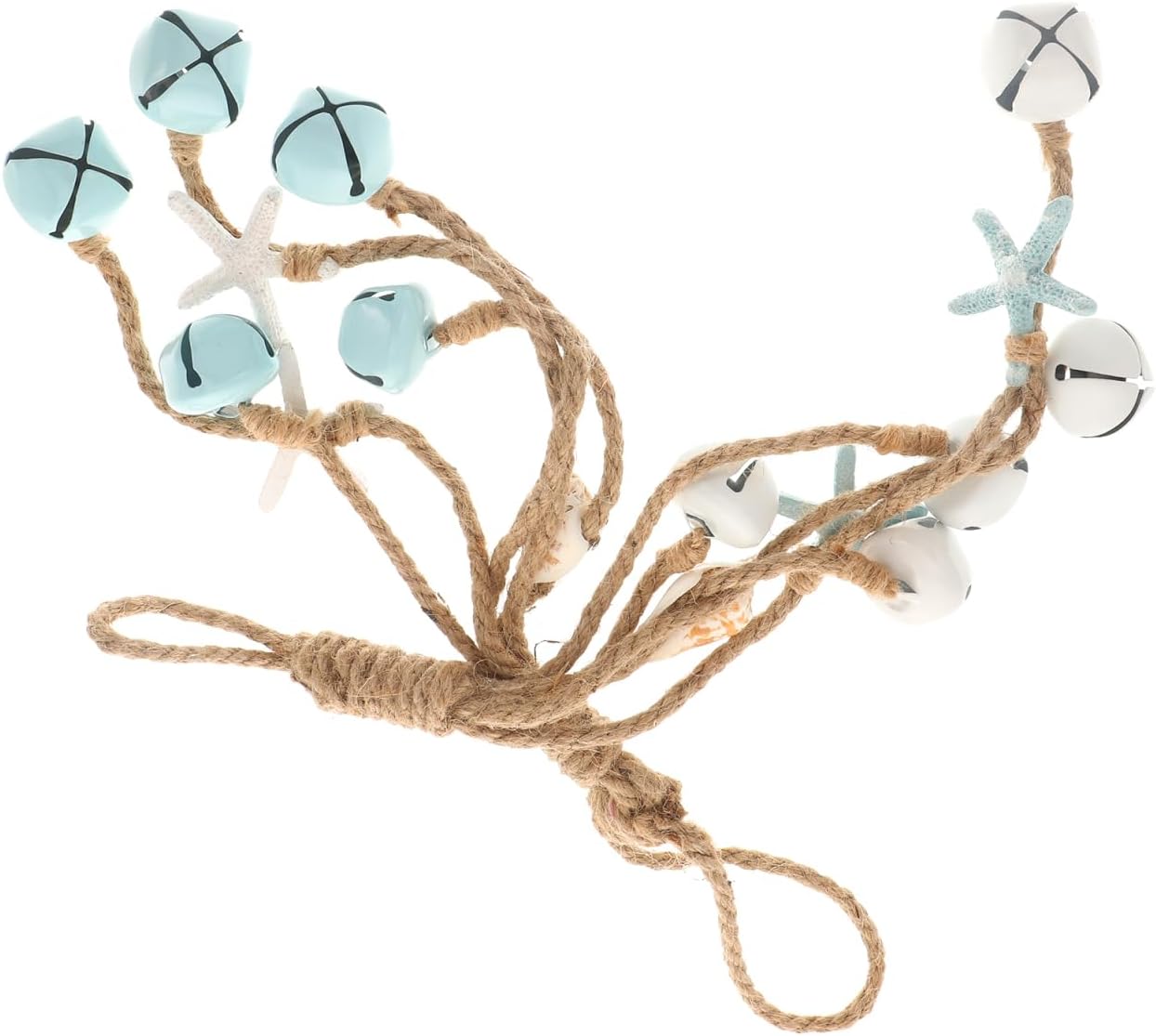 Mediterranean Style Hanging Ornaments with Rope Bells 17In Vintage Coastal Decor for Door Car Garden Decoration Set of 2