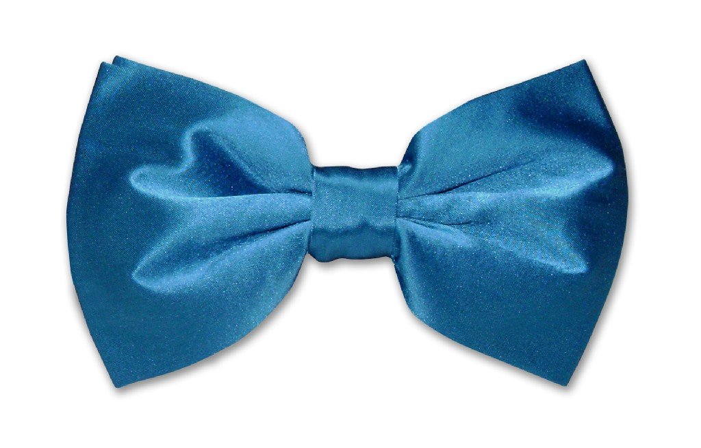 Vesuvio Napoli 100% SILK BOWTIE Solid BLUE Color Men's Bow Tie for Tuxedo or Suit