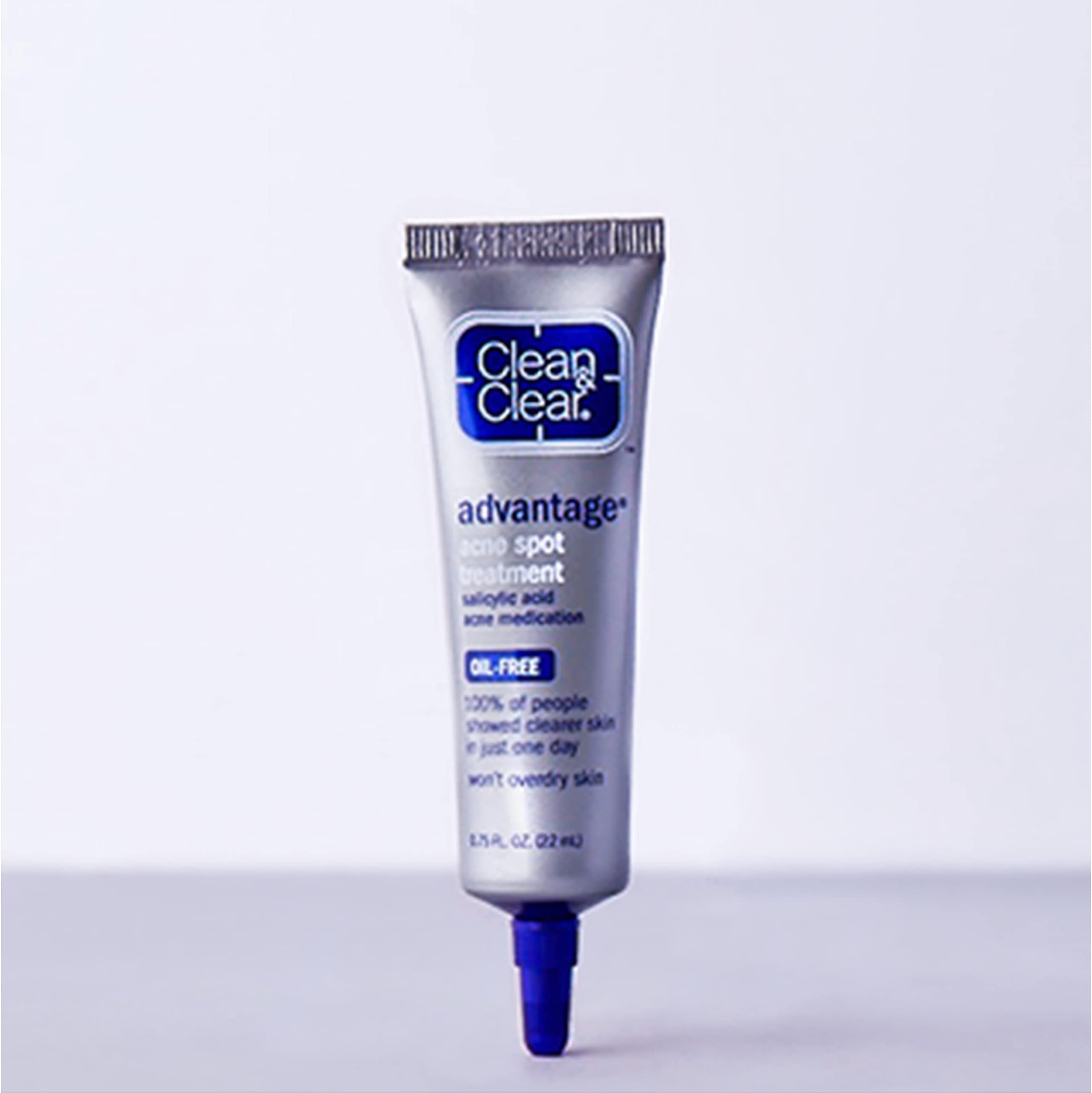 Clean & Clear Advantage Acne Spot Treatment Gel Cream, 2% Salicylic Acid Acne Medication, Witch Hazel, Oil-Free Gel Pimple Cream for Adults & Teens, Salicylic Acid, 3 x.75 Fl. Oz