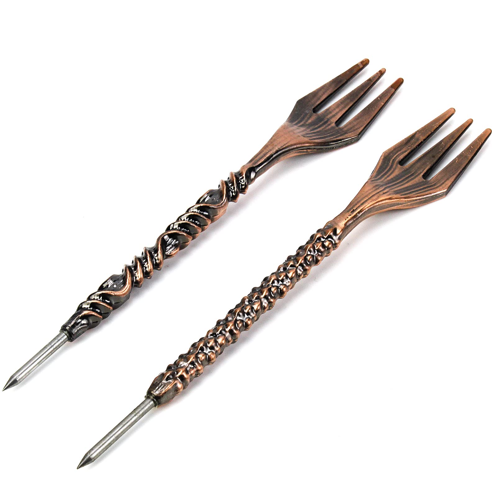 Hookah Fork with Poker Combination - Nargile Sheesha Narguile Cachimbas Shisha Fork Poker Mace Twist Shape 2pcs (Red)