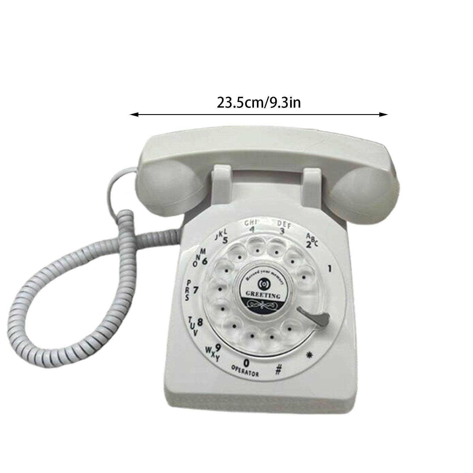 Sharplace Audio-Gästebuch-Telefon, Sprachrekorder-Telefon, klassisches Wählscheiben-Festnetztelefon, Modell mit Aufnahmetelefon für Brautpartys und Hochzeiten, Weiß
