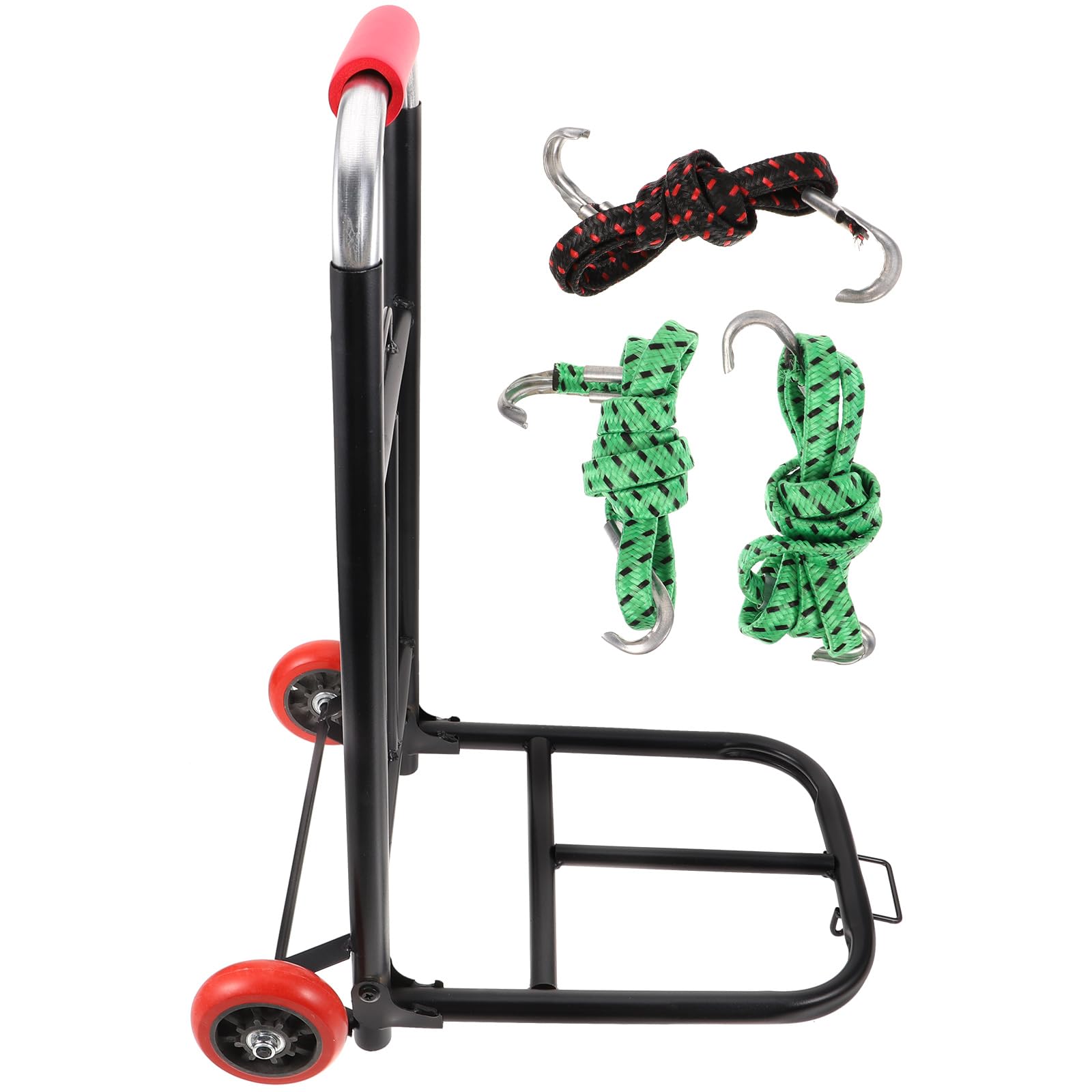 KALLORY Carrello Pieghevole per Spesa Ruote in Ferro e Manico Ergonomico, Trolley Portapacchi Leggero per Shopping e Trasporto Bagagli