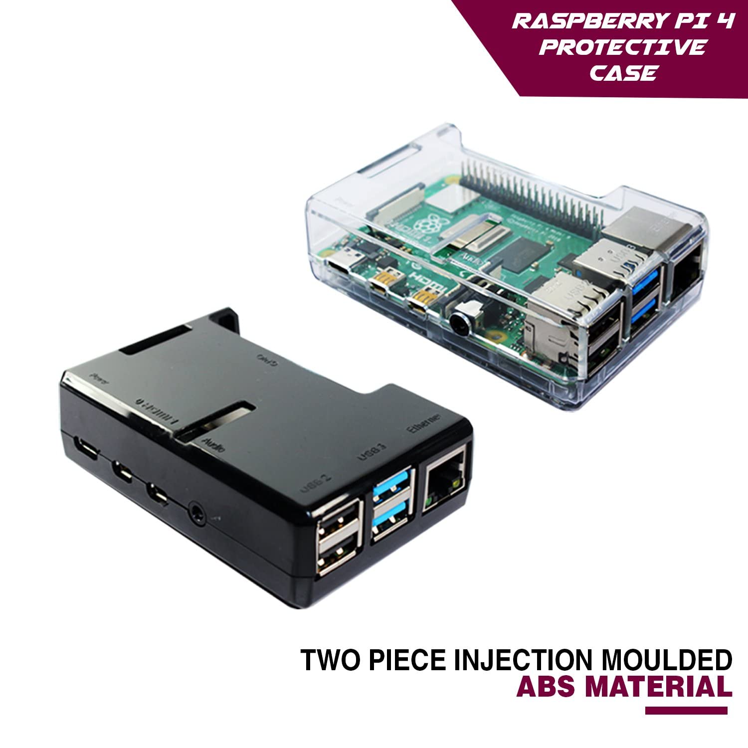 SB Components Raspberry Pi 4 Basic Starter Kit (Raspberry Pi 4 Model B, Custodia Protettiva, Alimentatore e Scheda MicroSD da 32 GB) Nero Black Case 2GB RAM