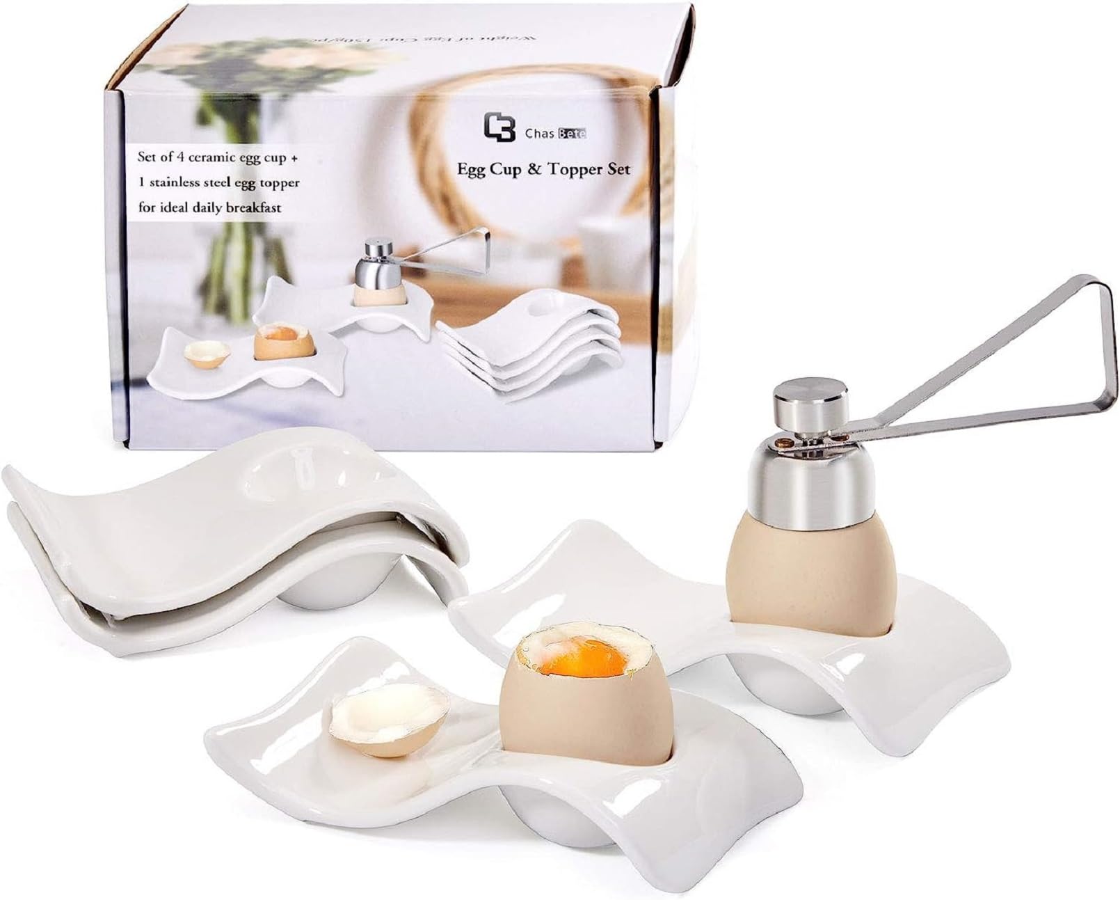 ceramic egg cup egg cups for soft boiled eggs soft boiled egg holder 4  1 egg topper cutter soft boiled egg cups set