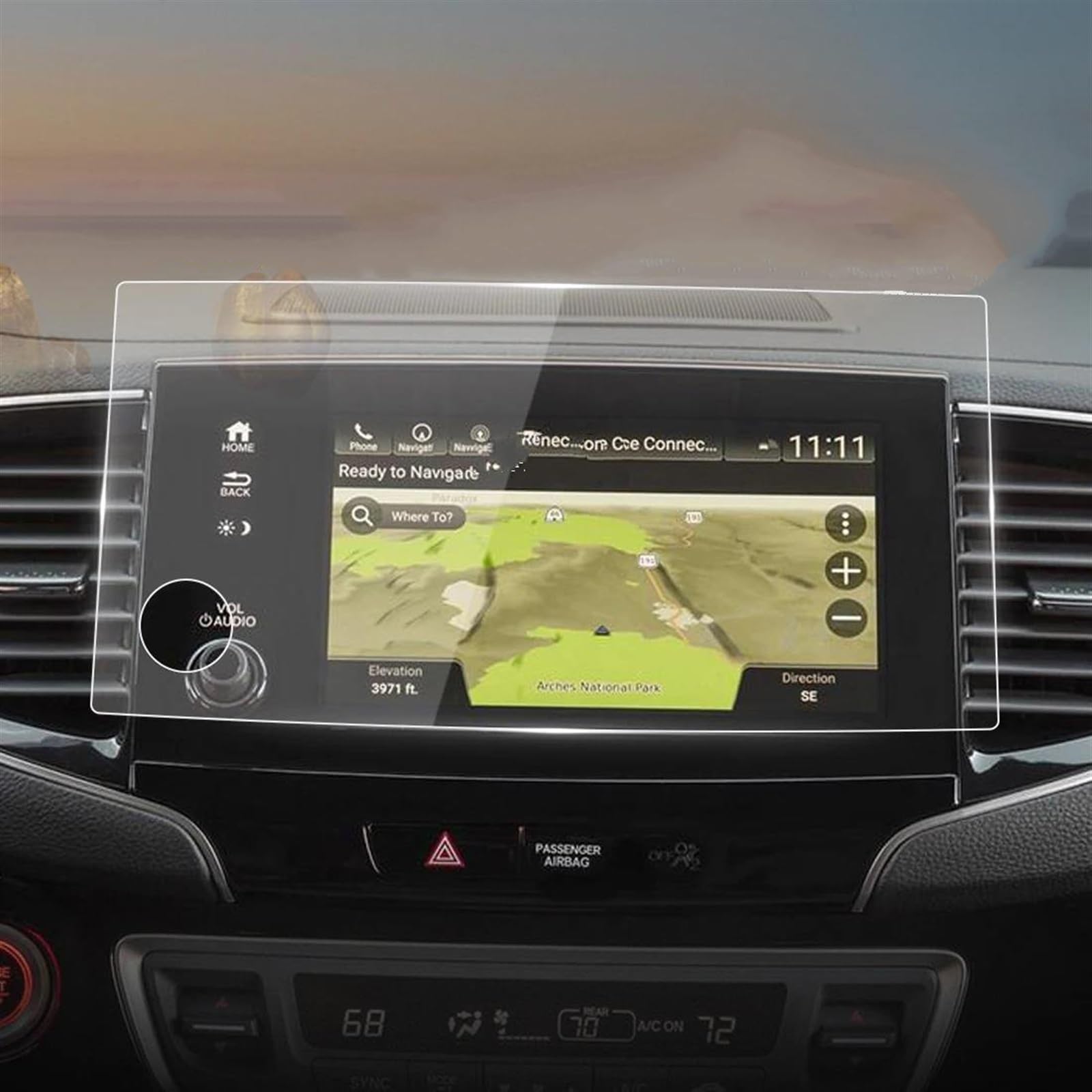 Per Passport 2024 protezione dello schermo pellicola protettiva in vetro temperato pannello Carplay Media Video accessori per interni auto per auto Pellicola protettiva Navigazione GPS ( Size : HD )