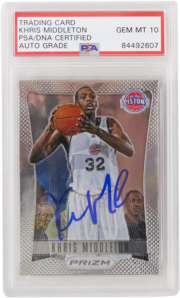 Khris Middleton Signed Pistons 2012 Panini Prizm Rookie Card #285 (PSA/DNA Encapsulated - Auto Grade 10)