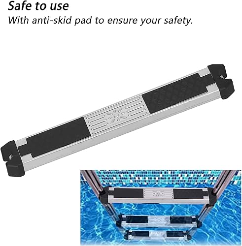 Miniatura 3 de Escalera de repuesto para piscina, de acero inoxidable de 19.3 x 3.0 pulgadas, reemplazo de pedal de escaleras antideslizantes para piscinas sobre