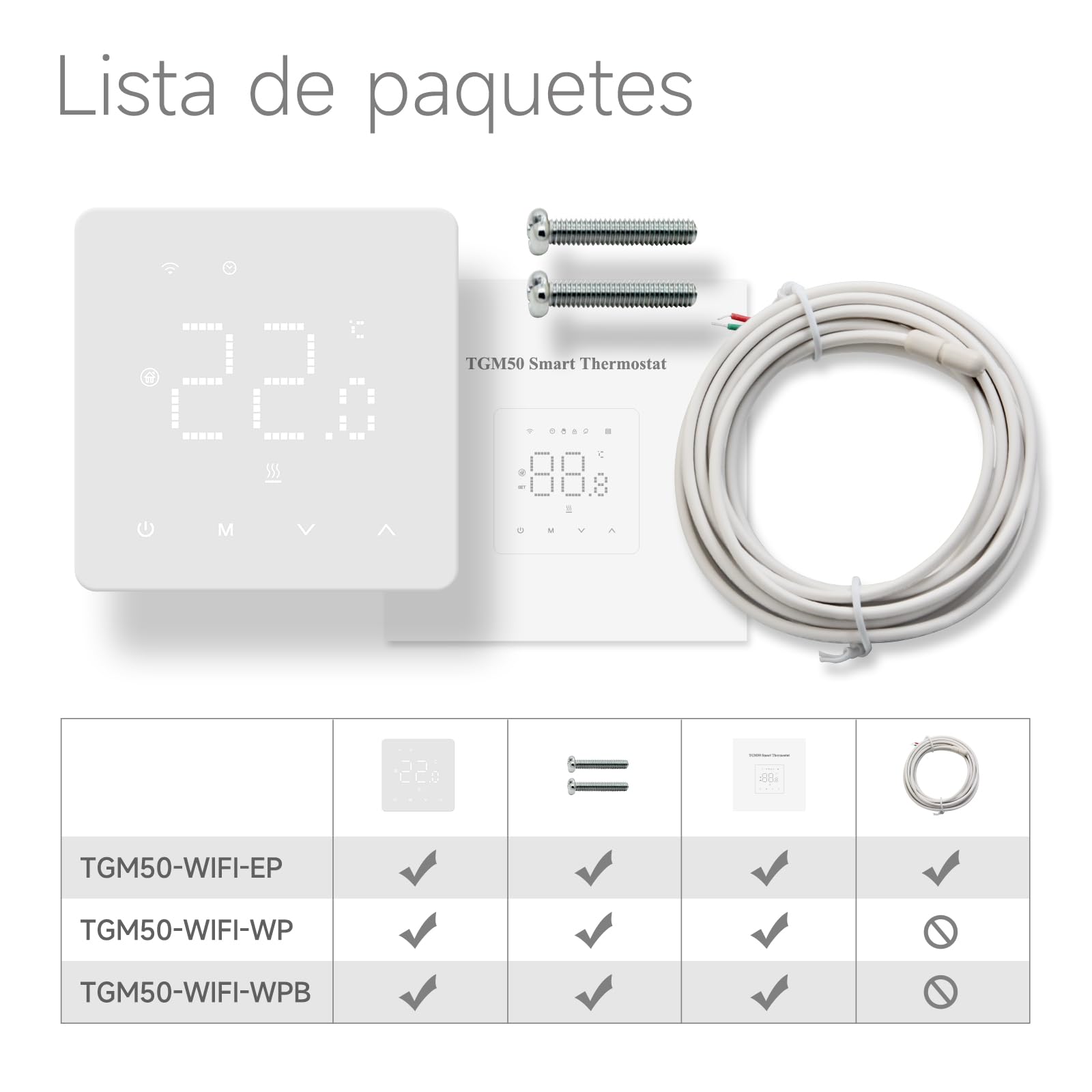 BEOK CONTROLS Beok Termostato Calefaccion WiFi Compatible con Alexa,Google,Termostato Digital Inalambrico Calefaccion para Calderas de Gas Natural Agua TGM50-WIFI
