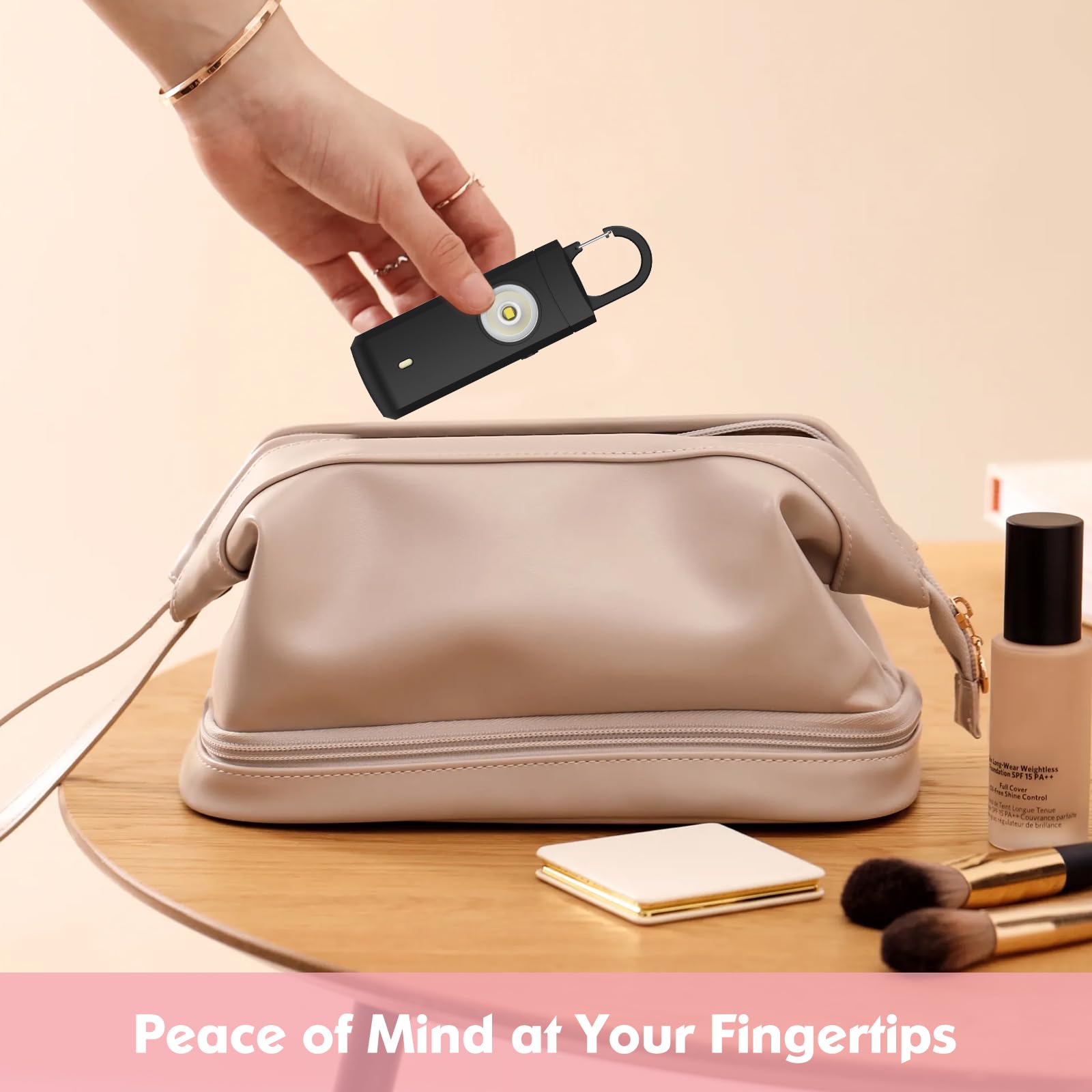 Alarme personnelle rechargeable pour femme – Porte-clés d'alarme de sécurité pour femme, gril, étudiant, joggeurs, travailleurs de nuit, personnes âgées, enfants, chargement USB de type C,