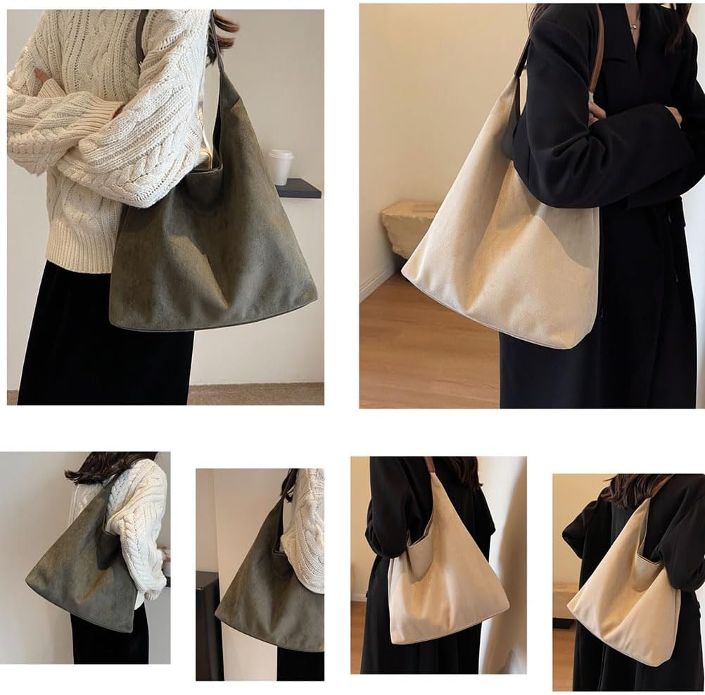 Women's Brown Suede Hobo Bag, Large Slouchy Shoulder Bag, Chocolate Brown Tote, Crossbody Handbag