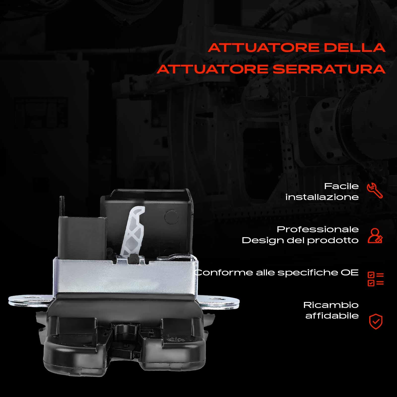 Frankberg Serratura porta serratura auto Portellone posteriore Compatibile con Polo 6C1 6R1 Polo Van 6C1 6R1 Replace# 6R0827505B