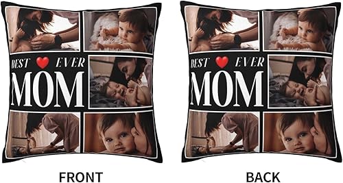 Miniatura 3 de Funda de almohada personalizada para mamá con imagen, funda de almohada personalizada con foto con la mejor mamá del mundo, regalos para el día de