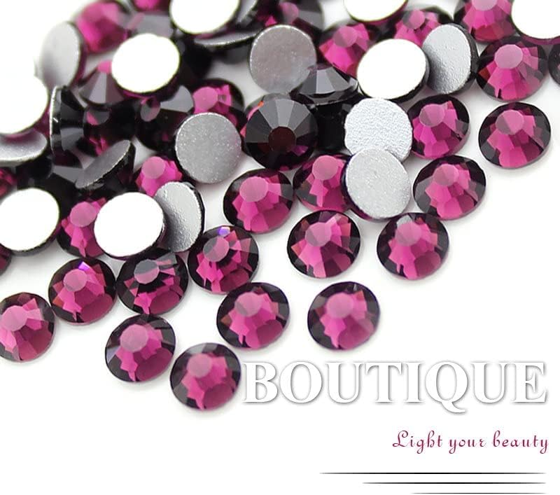 Large Size Ss34 (7.1Mm-7.3Mm) Colorful Crystal with Non-Hotfix Glass Glue On Flatback Rhinestone for Clothes Wedding Dress