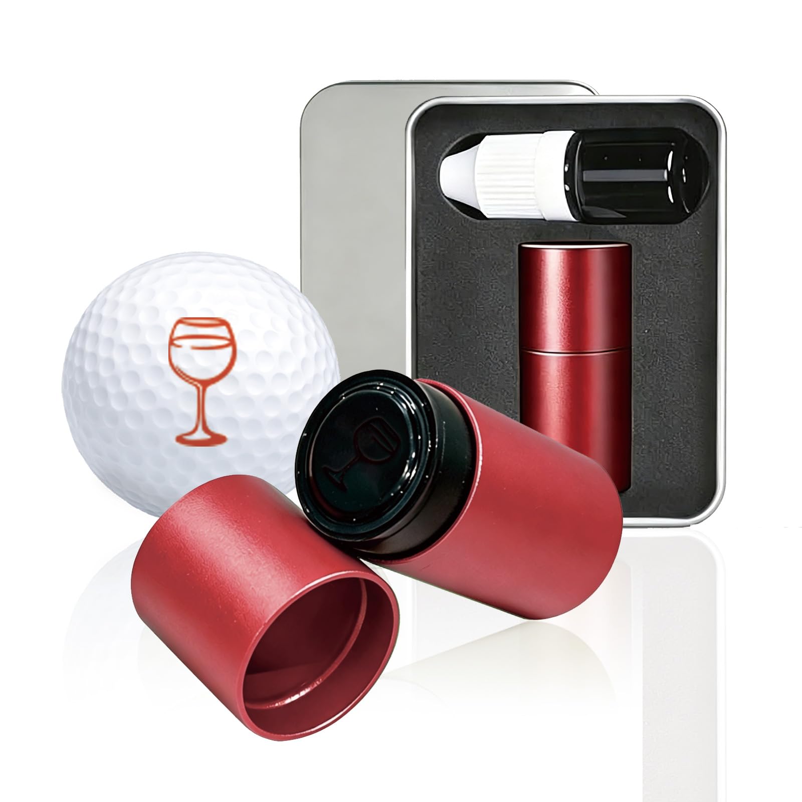 PLIGREAT Black Goblet Golf Ball Stamp Reusable Golf Ball Stamp Marker