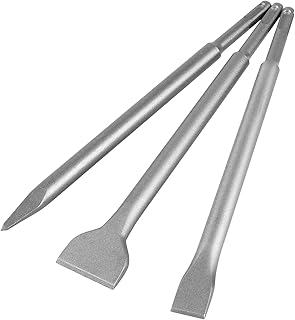 Firecore 3PCS Chisel Set for SDS Plus Bits, Flat Point Scaling Chisels Rotary Hammer Drill Tool Set for Tile Concrete Masonry Brick Stone 40Cr Steel Drill Bit Set with SDS Plus Shanks —— FS220503