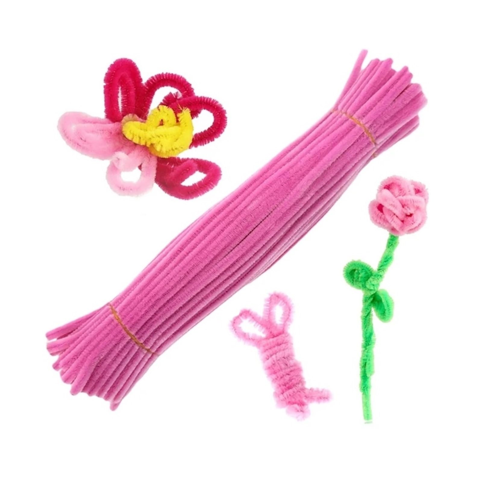 TGDGFKIAS Cure-pipes pour loisirs créatifs, Chenille tiges cure-pipes multicolore paquet de 100-1000 pièces(Color-02,100PCS)