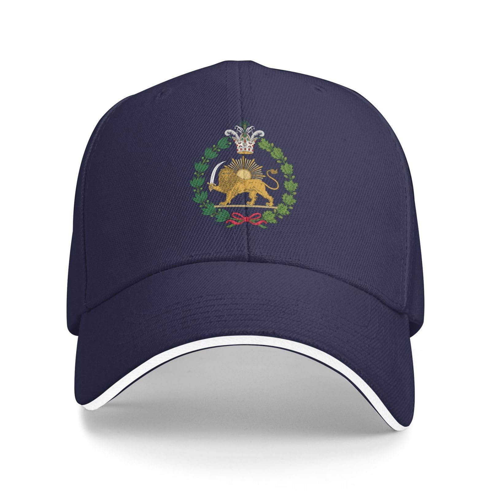 Kwqdozf Unisex Navy Make Iran Great Again Hat Coat Of Arms Of Persian Flag Lion And Sun Qajar Dynasty Hat Cap For Men Women Black