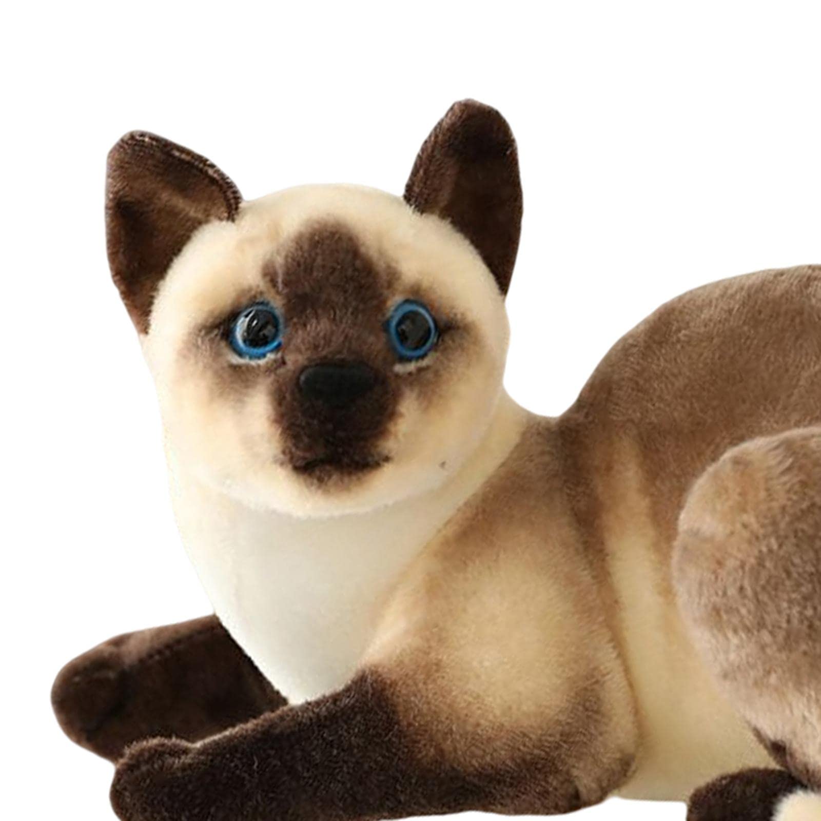 Decorazione Realistica di Animale di Peluche, Regalo di Compleanno, Statuetta, Bambola Morbida, Giocattolo di Peluche per Adulti, Bambini, Ra, Gatto Siamese da 40 cm
