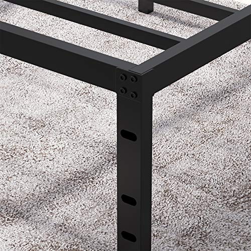 Yookare 18 Inch Tall 3500Lbs Heavy Duty Bed Frame Metal Platform/Maximum Storage/Mattress Foundation/Steel Slats Support/Noise Free/Box Spring Replacement,Queen #TOP3