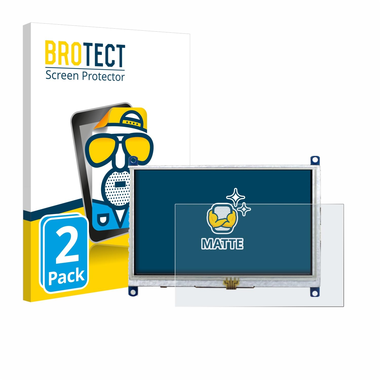 Brotect Protection Ecran Anti-Reflet pour Raspberry Pi Touchscreen 5" (2 Pièces) - Film Mat