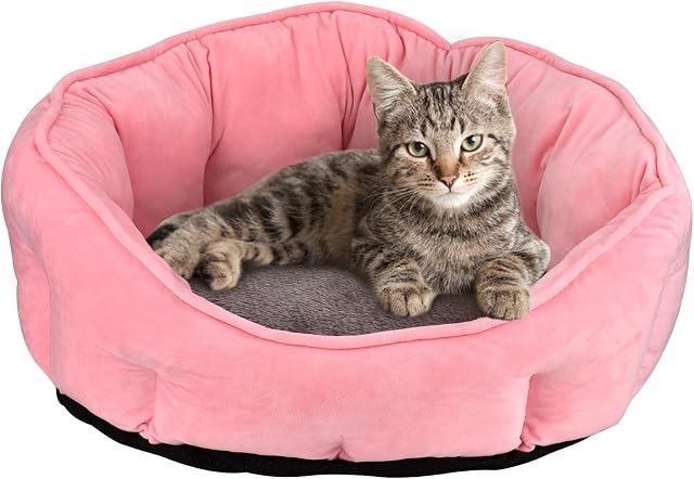 Queta Pet Bed for Cats and Small Medium Dogs Cuddler with Soft Cushion Round Nesting Cave Bed Pet Cat Bed for Cats and Small Dogs, 46 x 46 x 23 cm