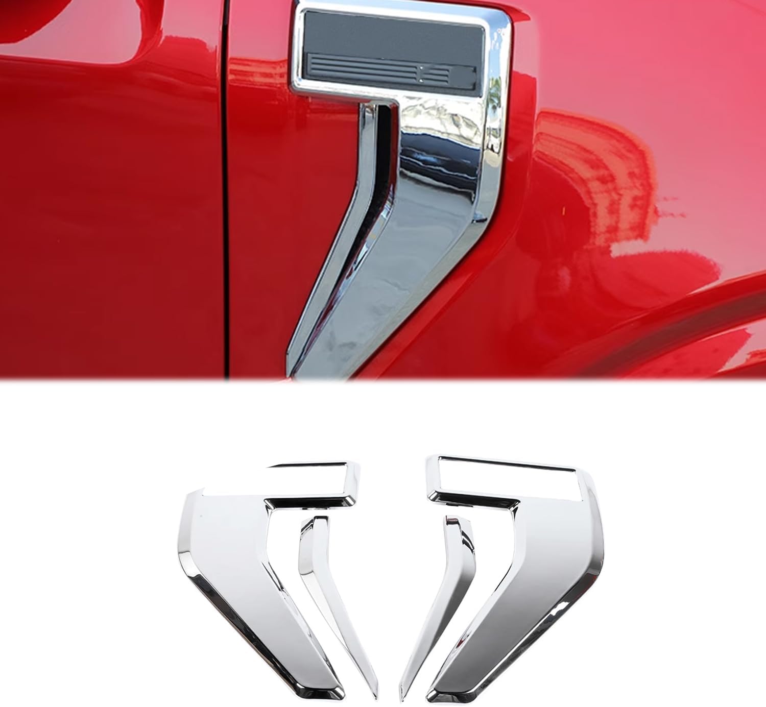 Exterior Car Accessories Fit for Ford F150 F-150 2021 2022 2023 Side Vent Fender Badge Emblem Cover Trims 4PCS Chrome