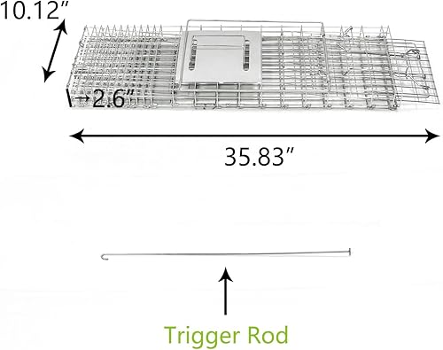 Miniatura 3 de H&B Luxuries Trampa para ratas, jaula de animales vivos humanos para ratas, ratones, hámster, topo, comadreja, ardillas y más roedores (L)