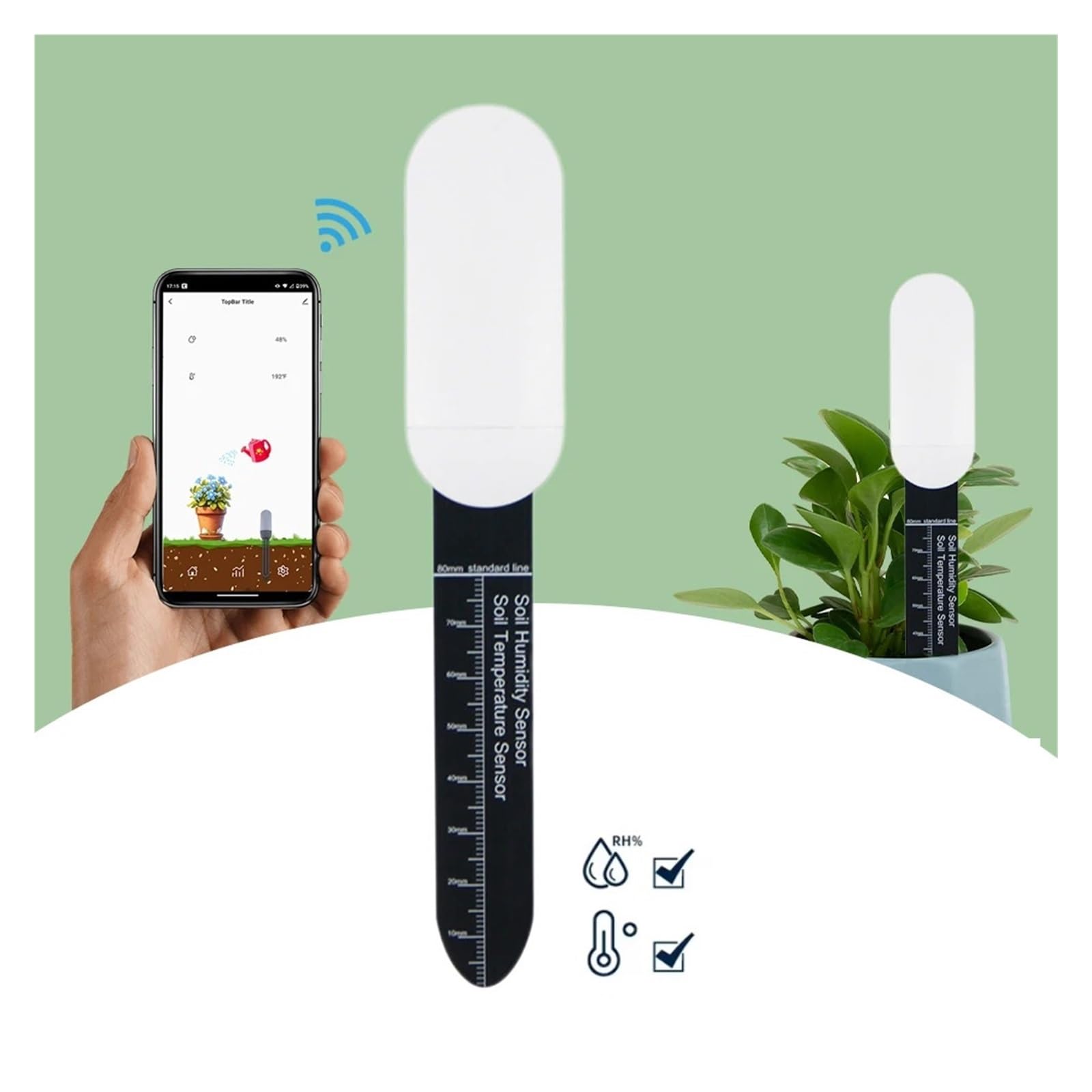 Misuratore di umidità, Tester del terreno, sensore di umidità, temperatura, umidità, monitor APP, automazione del giardino, rilevatore di irrigazione(10 pcs)