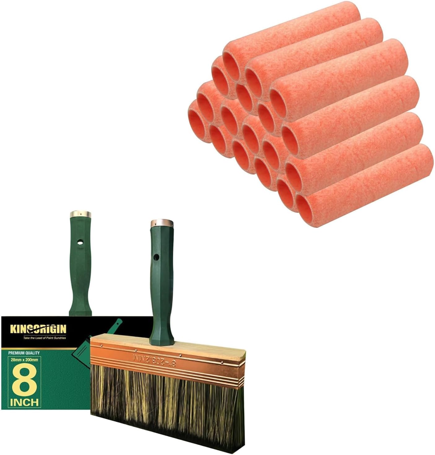 King Origin 18 Pack 9 Inch Paint Roller Covers & 8 Inch Paint Brush
