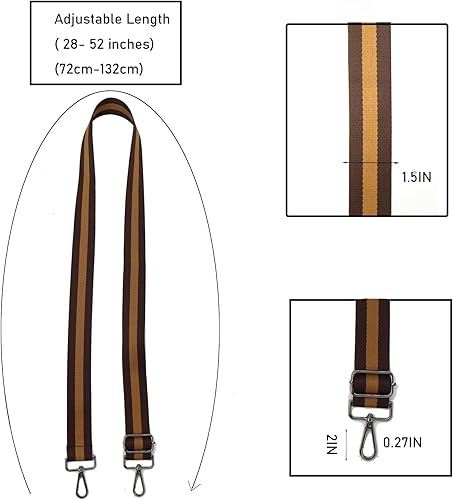 Miniatura 154 de Correa ancha para bolso, correa ajustable para bolsa cruzada, correas de hombro plateadas