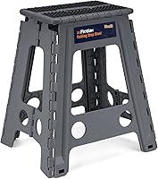 Vista 34 de Flottian Taburete plegable de 13 pulgadas para adultos y niños con capacidad para hasta 300 libras, taburetes plegables antideslizantes con asa