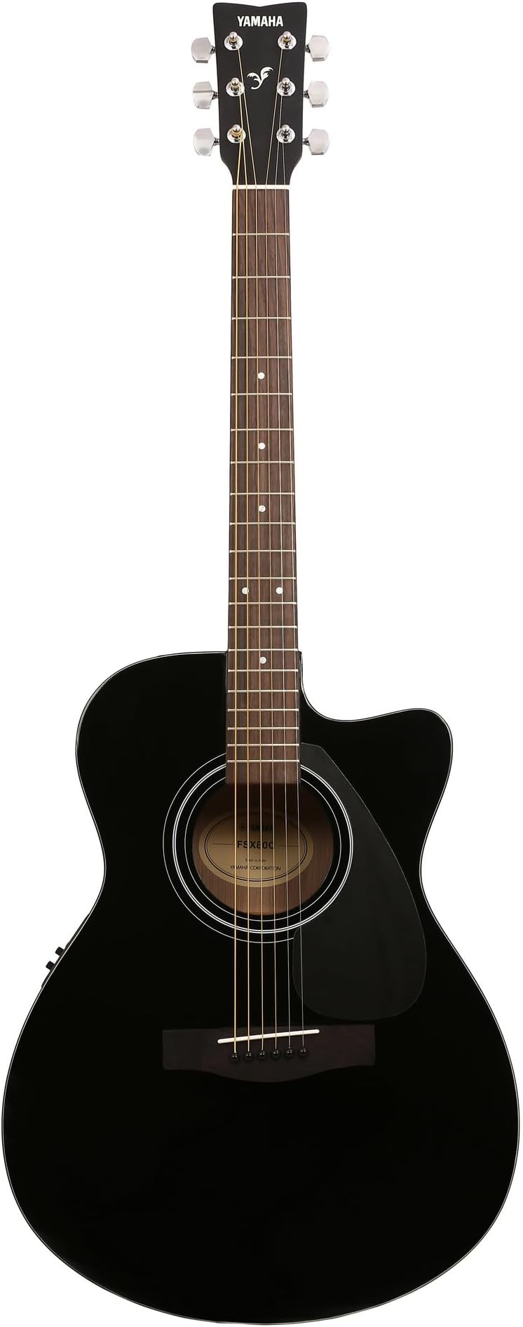 Yamaha spruce wood FSX80C Semi-Acoustic Cutaway Guitar Black Finish, 6 Strings, Full-Size, Built-in Pickup, Rich Tone, Comfortable Playability, Ideal for Beginners & Performers