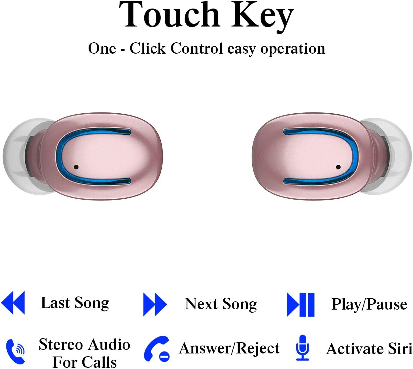 Hоlіdау Dеаlѕ 🛒 Mini Wireless Earbuds Bluetooth Headphones Touch Control V5.0 IPX8 Sweatproof Sport Earphone Built in Mic Noise Cancelling Headset with Charging Case for iPhone/Samsung/Android(Rose Gold) Exсluѕіvе Dіѕсоunt 🔥 Mini Wireless Earbuds Bluetooth Headphones Touch Control V5.0 IPX8 Sweatproof Sport Earphone Built in Mic Noise Cancelling Headset with Charging Case for iPhone/Samsung/Android(Rose Gold)