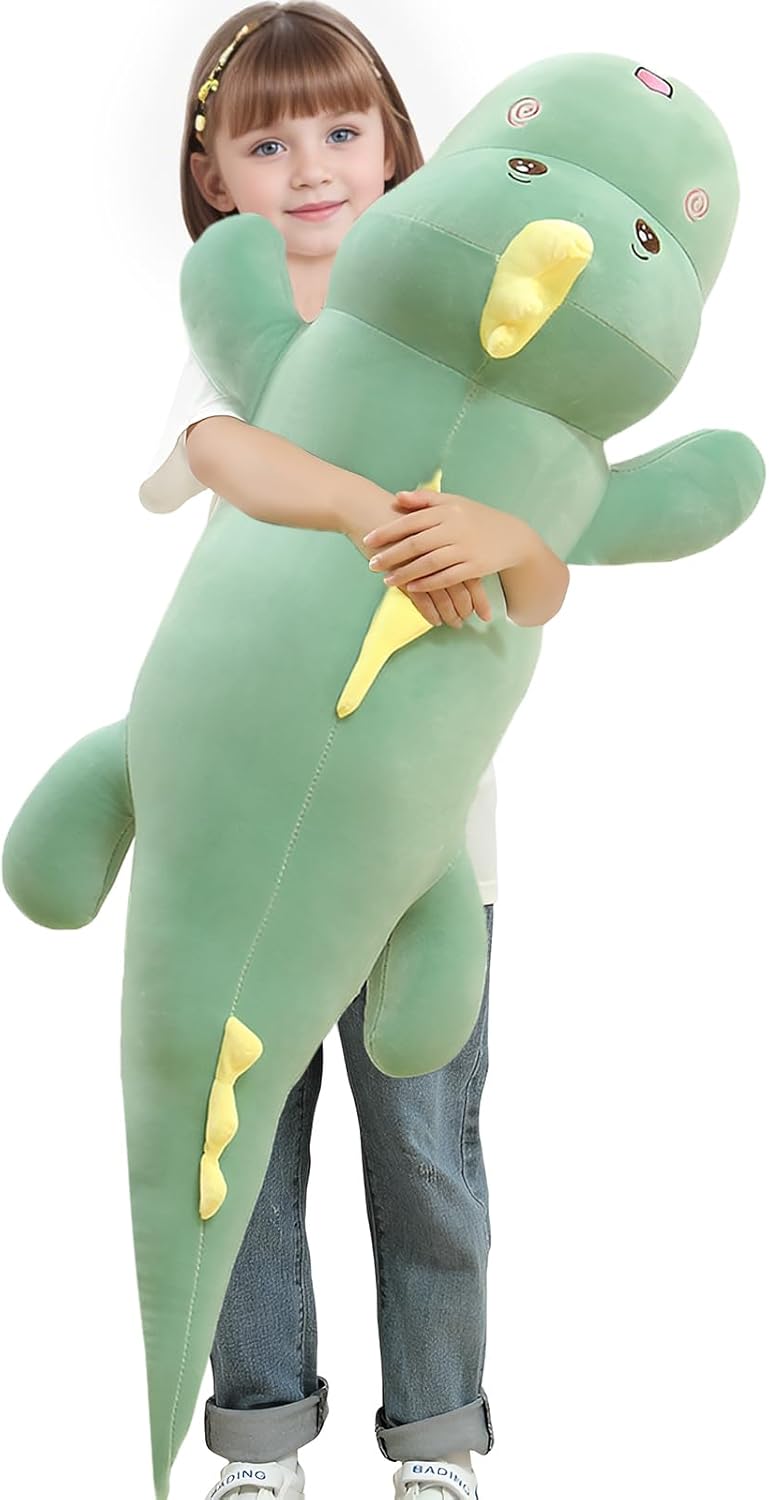 32" Giant Dinosaurs Plush Toy Pillow, Cute Dinosaur Stuffed Animals Doll, Soft Back Cushion Big Dinosaur Plushies, Gift for Kids Boys, Birthdays, Easter