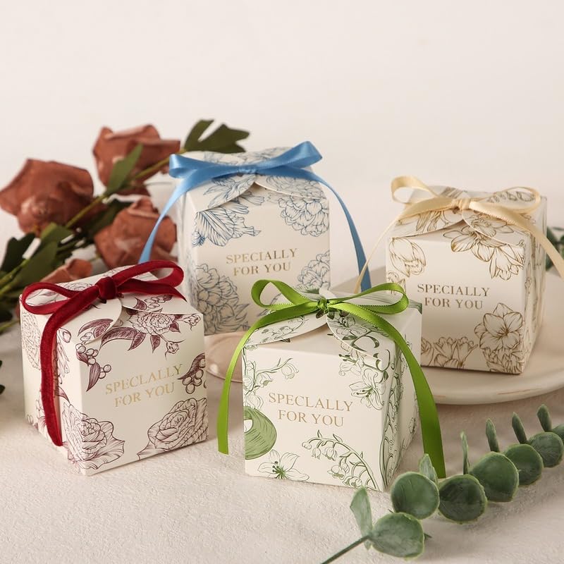 20/50/100pcs Scatole Regalo Dolci quadrate Bomboniera Bomboniera Scatola di imballaggio per Decorazione Festa di Compleanno di Natale per Gli Ospiti