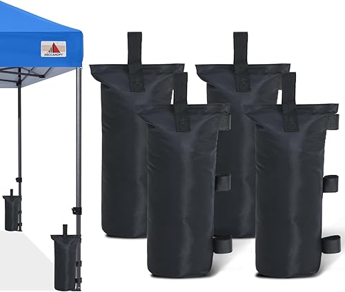 ABCCANOPY Bolsas de Arena para Carpa Extra Grandes de 150 Libras, Paquete de 4, Negro (Sin Arena)