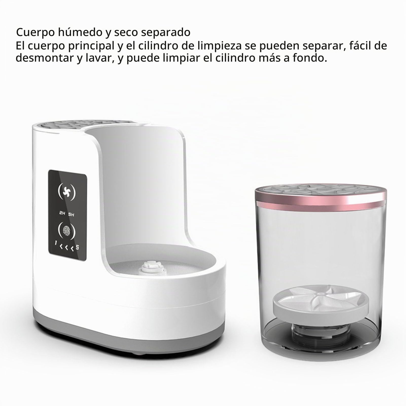 Buachois Limpiador de Brochas de Maquillaje Eléctrico, Herramienta Secador Automático de Brochas de Maquillaje de 850 RPM Cargador USB de Tiempo de Secado Rápido 2H 5H Visible para Brochas y Esponjas
